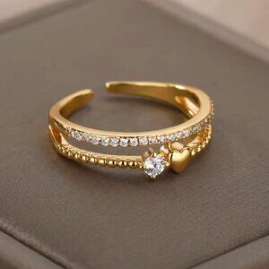 14K Gold Filled Geometric Heart Ring
